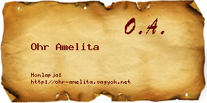 Ohr Amelita névjegykártya